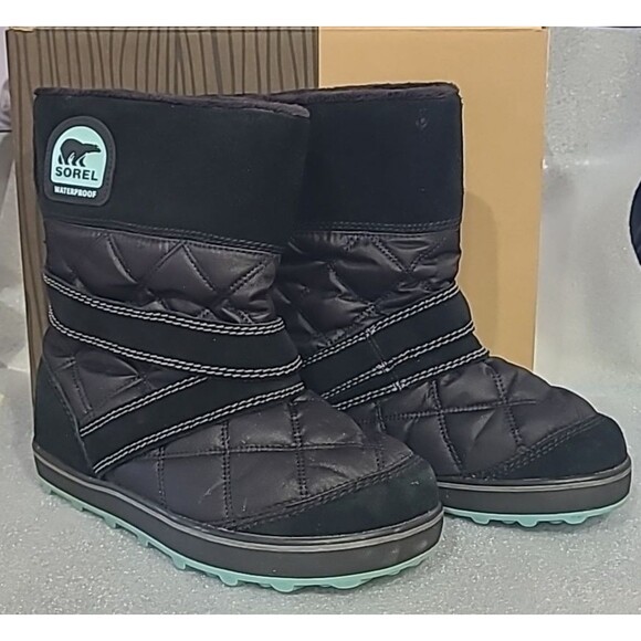 Sorel Boots Women’s Glacy Short Pull On Winter Boot  Leather Waterproof 10 - Picture 1 of 5